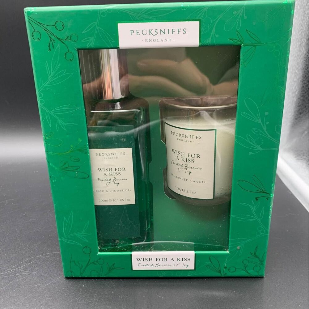 Pecksniffs WISH FOR A KISS FROSTED BERRIES & IVY Bath Gel & Candle Holiday Scent